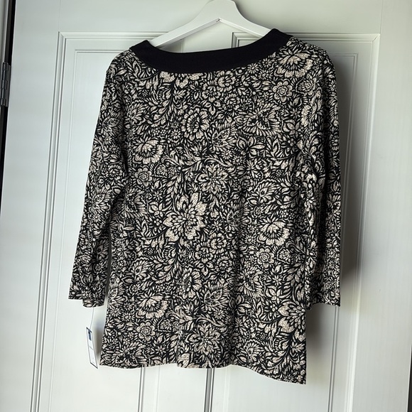 NEW Croft & Barrow Black and Cream Blouse Medium - Picture 5 of 5
